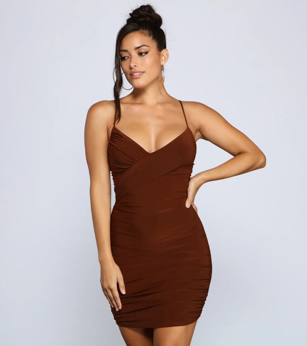 Simple And Chic Ruched Mini Dress