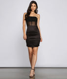 Girl On The Town Satin Mini Dress