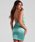 Dreamy In Satin Ruched Mini Dress