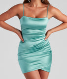 Dreamy In Satin Ruched Mini Dress