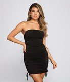 The Glam Standard Ruched Mini Dress