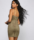 Elite Glam Faux Suede Mini Dress
