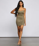 Elite Glam Faux Suede Mini Dress