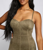 Elite Glam Faux Suede Mini Dress