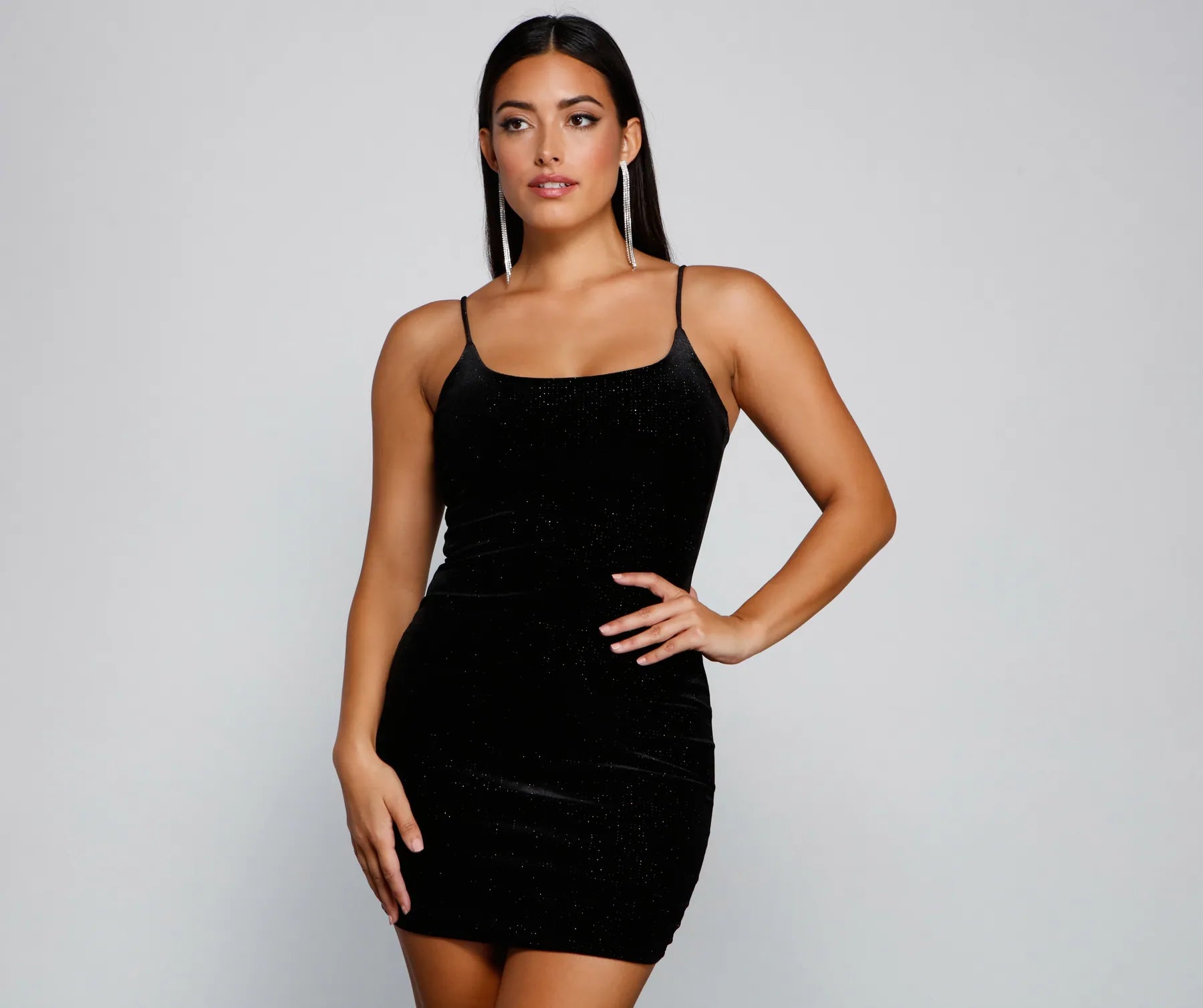 Shine On Glitter Velvet Mini Dress | Windsor