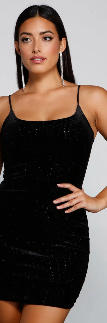 Shine On Glitter Velvet Mini Dress