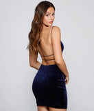 Sultry Open Back Velvet Bodycon Dress