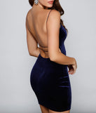 Sultry Open Back Velvet Bodycon Dress