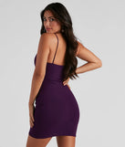 Sound the Alarm Crepe Wrap Mini Dress in eggplant purple, a stunning Valentine's Day dress with a flattering fit and romantic details, perfect for date night or Galentine’s celebrations.