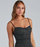 Time To Sparkle Cowl Neck Mini Dress