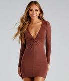 With A Twist Long Sleeve Mini Dress
