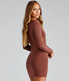 With A Twist Long Sleeve Mini Dress