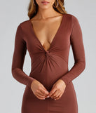 With A Twist Long Sleeve Mini Dress