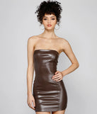 Chic Vibes Only Faux Leather Bodycon Dress