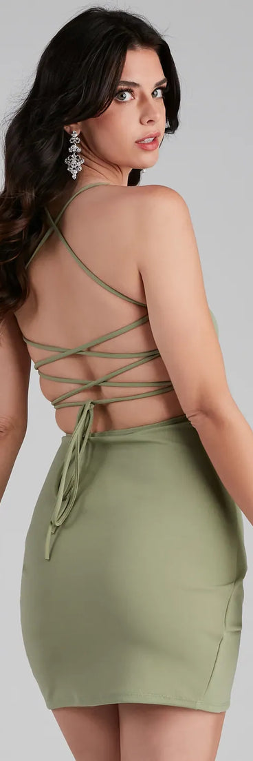 See You Again Crepe Wrap Mini Dress