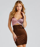 Steal The Spotlight Satin Colorblock Dress