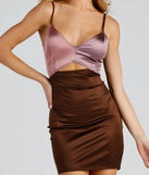 Steal The Spotlight Satin Colorblock Dress