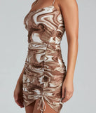 Stunning Swirl Ruched Mini Dress