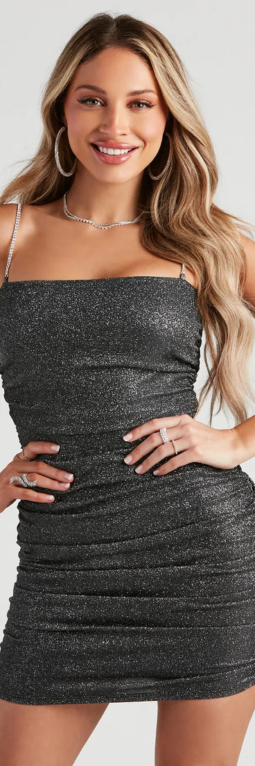 Give Me The Glitz Glitter Mini Dress