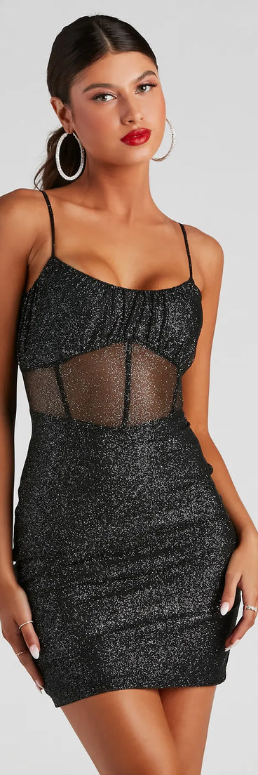 Hit The Lights Glitter Mini Dress