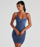 Alluring Ruched Bodycon Mini Dress