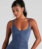 Alluring Ruched Bodycon Mini Dress
