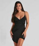 Curves Ahead Crepe V-Neck Mini Dress