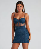 Gorgeous Shine Mesh Bustier Dress