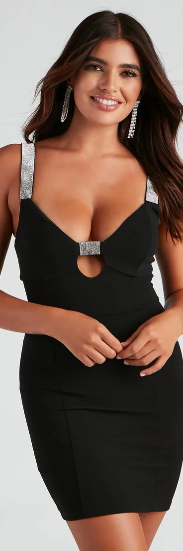 Glam Potion Rhinestone Trim Dress