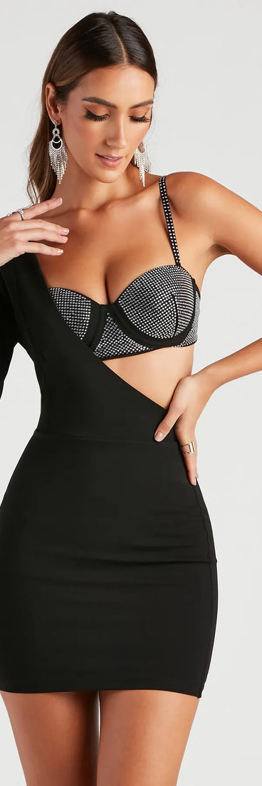 Master Piece Rhinestone Bra Dress