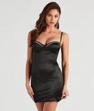 Feelin' Glam Rhinestone Trim Mini Dress