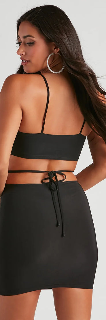 Sultry Flirt Cutout Tie Mini Dress