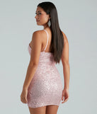 Make a statement in the Dusk Til' Dawn Sequin Corset Mini Dress, a pink bodycon dresses that blends unique design details with a tight silhouette for a head-turning holiday or New Year's eve dress.