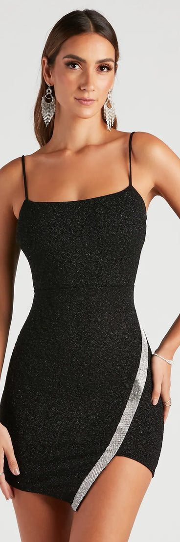 All Night Glamour Rhinestone Glitter Mini Dress