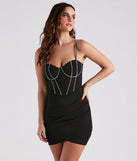 Night Sparkle Crepe Rhinestone Dress