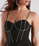 Night Sparkle Crepe Rhinestone Dress