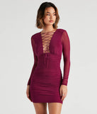 Shrrr Of Myself Lace-Up Mesh Dress