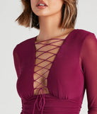 Shrrr Of Myself Lace-Up Mesh Dress