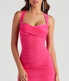 Flaunt your silhouette in the tight Cross Your Mind X-Back Short Dress in fuchsia, a bodycon dress that empowers your look with bold style and effortless edge.