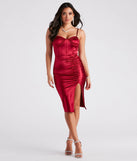 Vision In Satin Corset Midi Dress