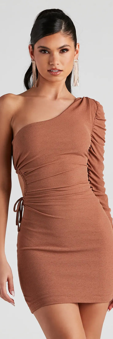 Arm Candy One Shoulder Mini Dress