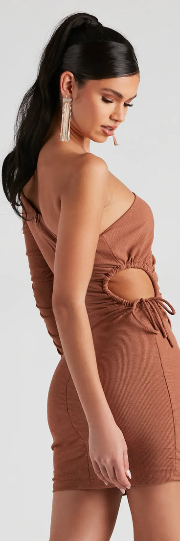 Arm Candy One Shoulder Mini Dress