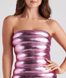 Wonderland Chic Puffer Metallic Dress
