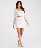 The Sparkle Party Sequin One-Shoulder Mini Dress is a dazzling white sequin dress, perfect for making a bold entrance at any event, from cocktail parties to formal celebrations.
