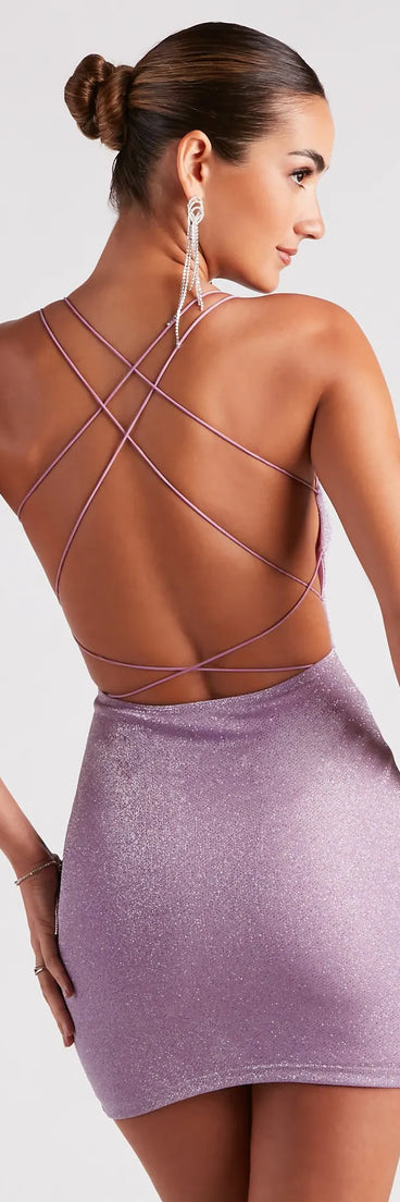 Wow Factor Glitter Strappy Mini Dress