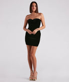 Pop Of Luxe Velvet Strapless Mini Dress