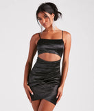 Fly And Flossy Satin Rhinestone Party Dress