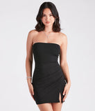 Bring high-impact style to your nightlife in the Queen Of The Scene Crepe Strapless Dress, a bold black club dress made for dancing, parties, and unforgettable nights.