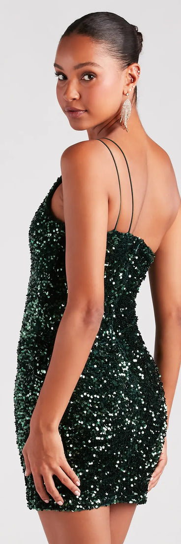 Luxe Shine Sequin Velvet Bodycon Mini Dress