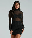 Showstopping Glamour Rhinestone Sheer Mini Dress